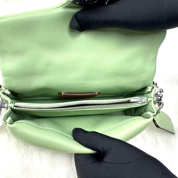 Coach Pillow Tabby Shoulder Bag 20 Leather In Silver/Pale Pistachio NWT CR703 - Picture 8 of 13